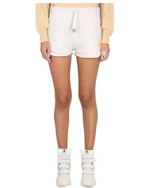Isabel Marant Isabel Marant Étoile Logo Printed Drawstring Shorts - White
