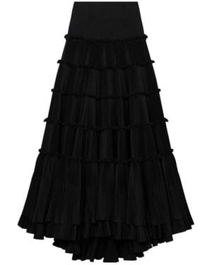 Blumarine Ruffle Detail Midi Skirt - Black
