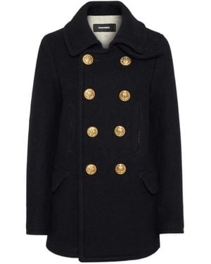 DSquared² Double-Breasted Coat - Blue