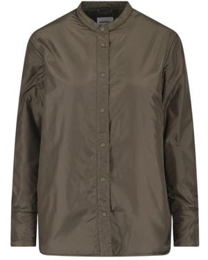 Aspesi Snap-Front Collarless Jacket - Green
