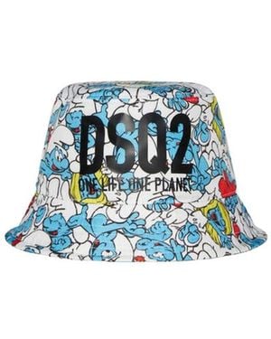 DSquared² Logo Bucket Hat - Blue