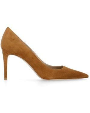 Stuart Weitzman 90Mm Pointed-Toe Suede Heeled Pumps - Brown