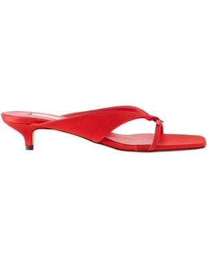 TOTEME Bow-Decorated Satin High-Heeled Sandals - Red