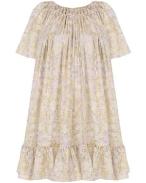 Chloé Short-Sleeved Dress - Natural