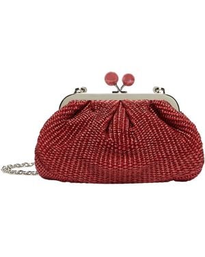 Weekend by Maxmara Small Pasticcino Woven Raffia-Effect Sphere Tote Bag - Red