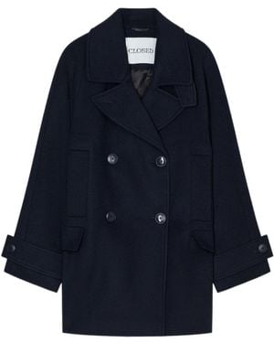Closed Caban Double-Breasted Jacket - Blue
