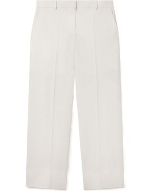 Stella McCartney Pleated Straight-Leg Trousers - White