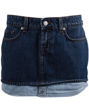7 For All Mankind Double Layered Mini Skirt - Blue