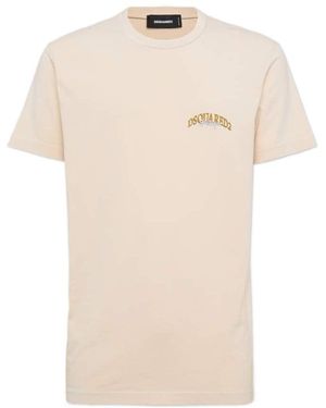 DSquared² Logo Printed Crewneck T-Shirt - Natural