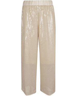 Peserico Sequin-Embellished Pants - Natural