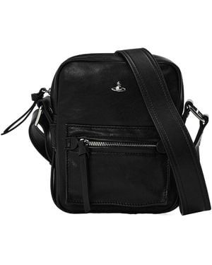 Vivienne Westwood Solid Colour Crossbody Bag - Black