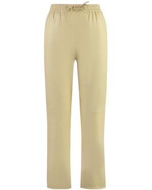 Yves Salomon Drawstring Leather Pants - Natural