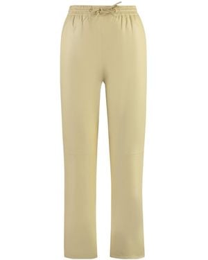 Yves Salomon Drawstring Leather Trousers - Natural