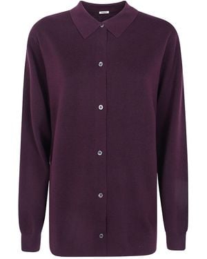 Aspesi Buttoned Polo Jumper - Purple