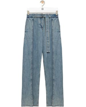 Loewe Straight-Leg Belted Jeans - Blue
