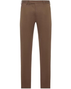 Pt Pantaloni Pt Torino Dieci Slim-Fit Trousers - Brown