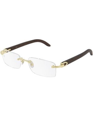 Cartier Rimless Rectangular Frame Glasses - White