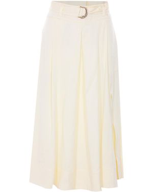 Twinset Neve Belted Midi Skirt - White