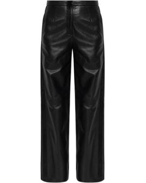 IRO Straight Leather Trousers - Black