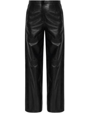 IRO Straight Leather Trousers - Black