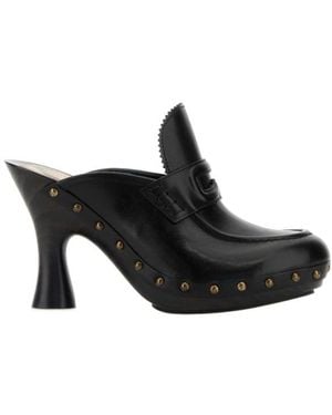 Burberry Potter Stud Embellished Mules - Black