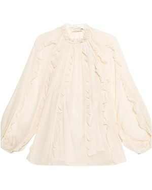 Zimmermann Frill Billow Long-Sleeved Top - Natural