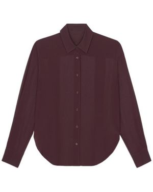 Frankie Shop Peri Sheer Button-Up Shirt - Purple