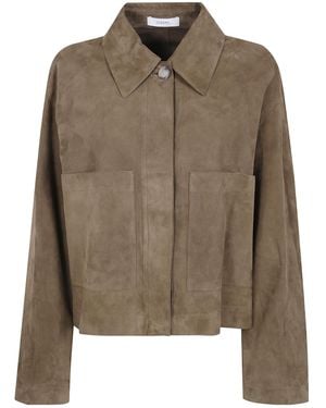 JOSEPH Suede Boxy Jacket - Brown