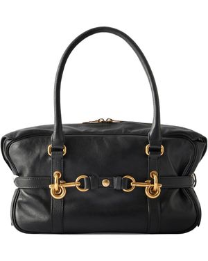 Burberry Ring-Detailed Zipped Tote Bag - Black