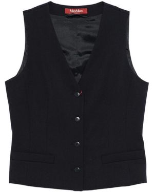 Max Mara Studio Mstmadia V-Neck Waistcoat - Black