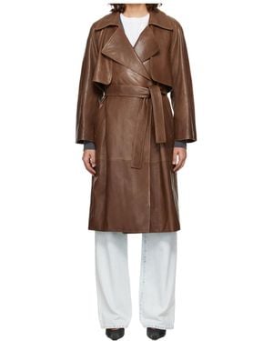 Nour Hammour Long-Sleeved Trench Coat - Brown