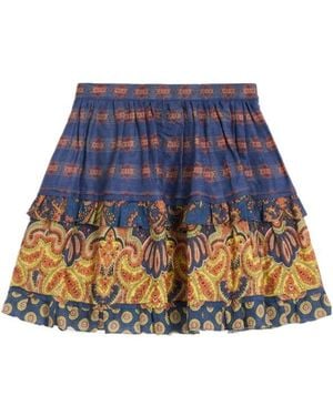 Valentino All-Over Patterned Flared Skirt - Blue