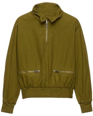 Prada Half-Zipped Long-Sleeved Jacket - Green