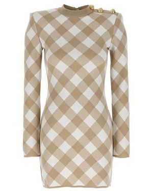 Balmain Vichy Dress - Natural