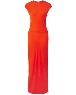 SIR. Fresca Belted Silk Crepe De Chine Maxi Dress - Red