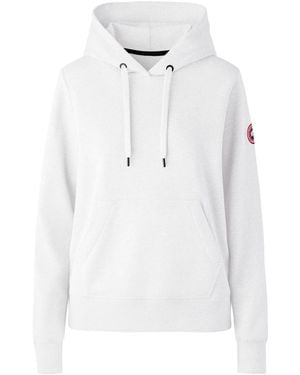 Canada Goose Logo-Patch Cotton Hoodie - White