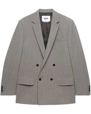 MSGM Double Breasted Tailored Blazer - Grey