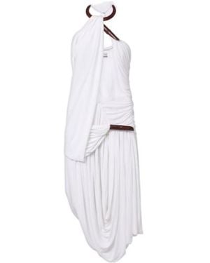 Christopher Esber Chime Asymmetric Draped Jersey Midi Dress - White