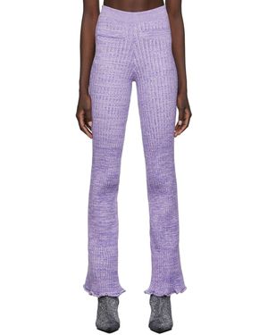 Rabanne Logo High-Rise Knitted Pants - Purple