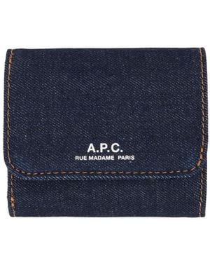 A.P.C. Trifold Wallet - Blue