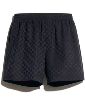 Gucci Gg Silk Jacquard Shorts - Blue