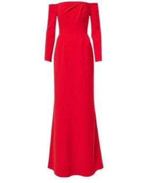 Carolina Herrera Draped Off-Shoulder Crêpe Gown - Red