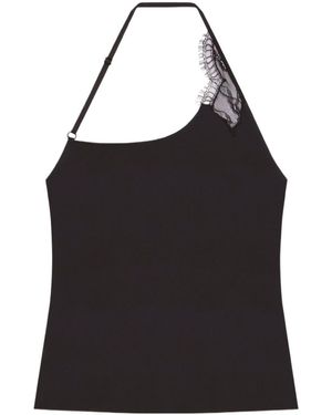Courreges Courrèges Lace Asymmetrical Top - Black
