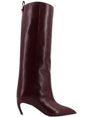 The Attico The Lea Pointed Toe Boots - Brown