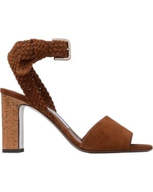 Jimmy Choo Square-Toe High-Heeled Sandals - Brown