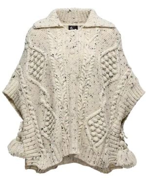 Moncler Wool Blend Tassel Cape - Metallic