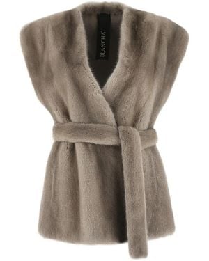 Blancha Belted Fur Coat - Green