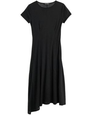 Our Legacy Ragged Short-Sleeves Midi Dress - Black