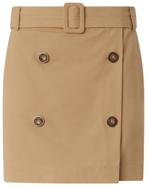 Pinko Mini Skirt With Buttons And Belt - Natural
