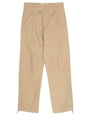 RANRA Slub-Texture Straight Trousers - Natural